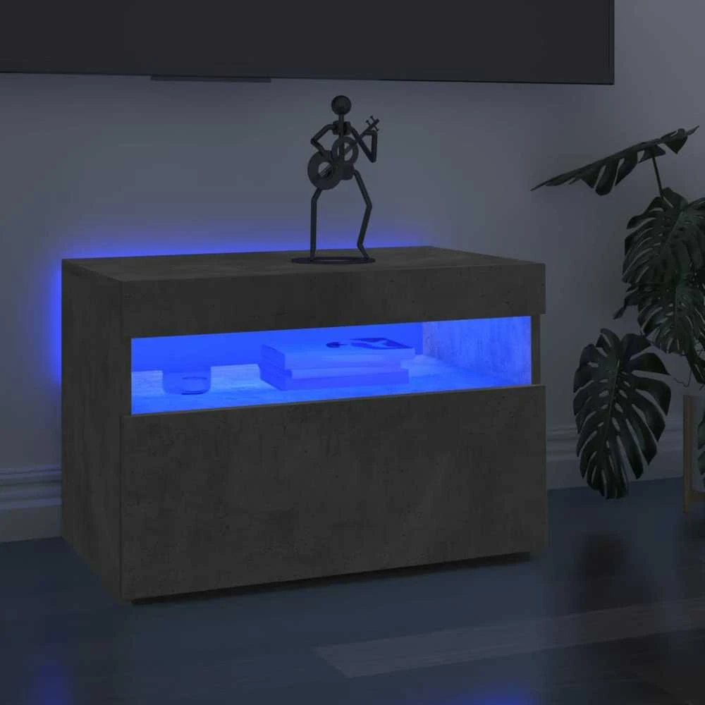 TV staliukas TV spintelės su LED apšvietimu, 2vnt., pilkos, 60x35x40cm
