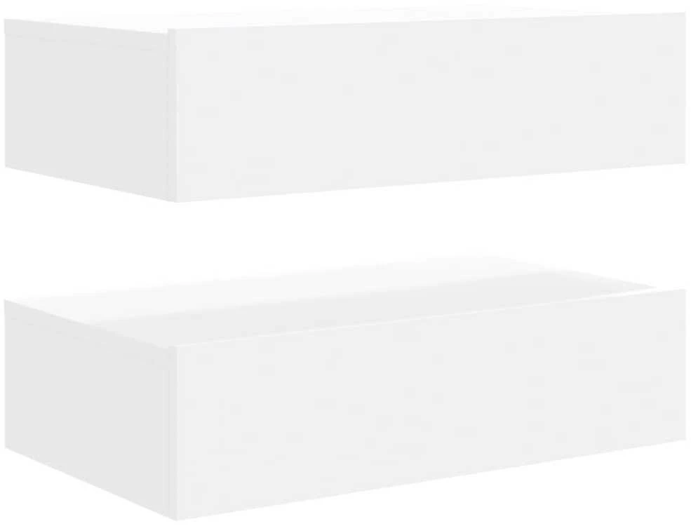 TV staliukas TV spintelės su LED lemputėmis, 2vnt., baltos, 60x35x15,5cm