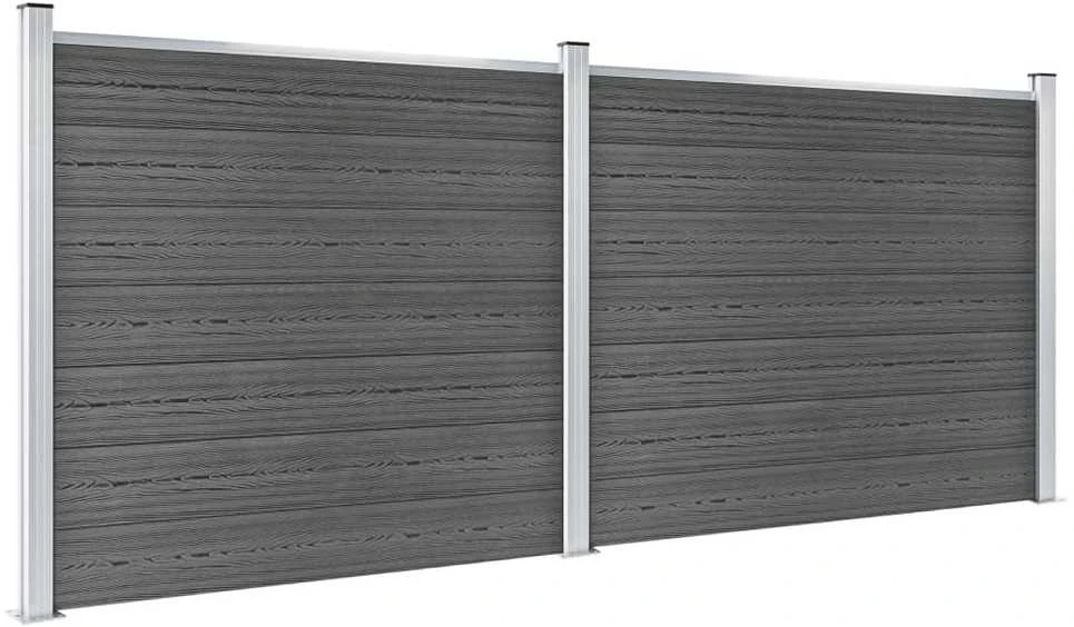 Tvoros segmentų rinkinys, juodas, 353x146cm, WPC