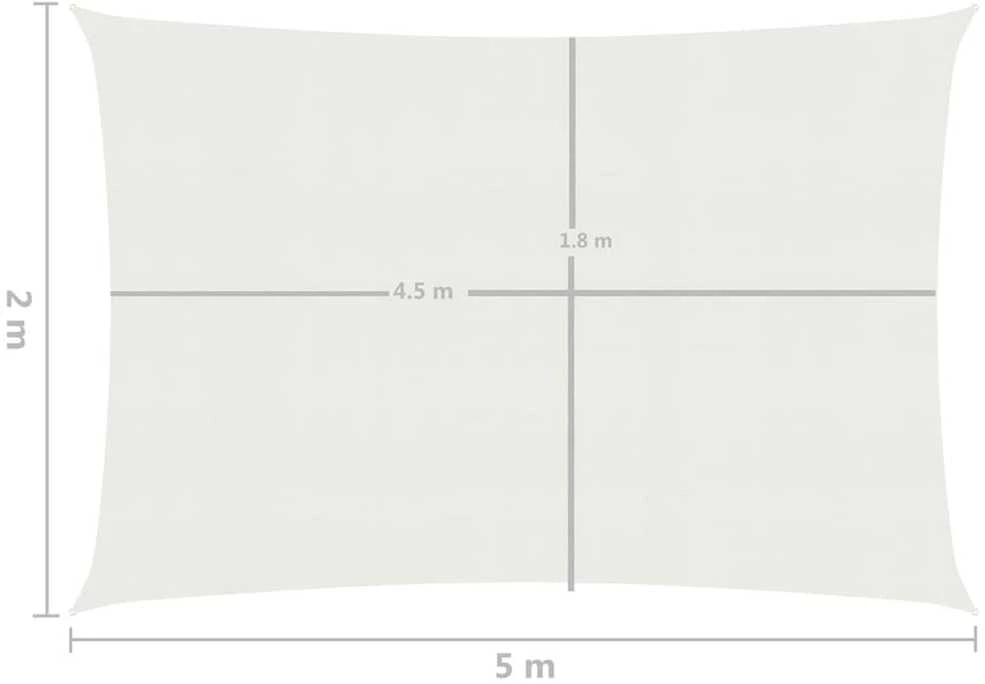 Uždanga nuo saulės, baltos spalvos, 2x5m, HDPE, 160g/m²