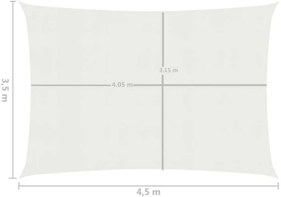 Uždanga nuo saulės, baltos spalvos, 3,5x4,5m, HDPE, 160g/m²