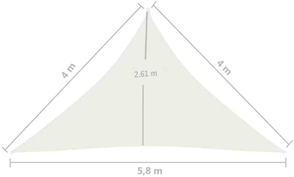 Uždanga nuo saulės, baltos spalvos, 4x4x5,8m, HDPE, 160g/m²