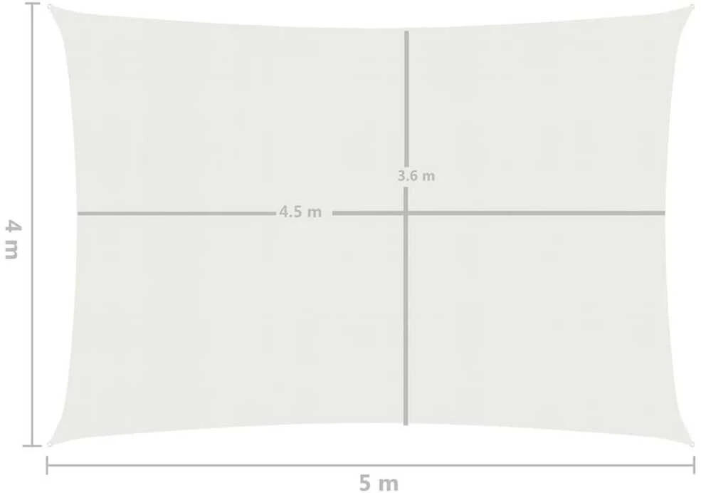 Uždanga nuo saulės, baltos spalvos, 4x5m, HDPE, 160g/m²