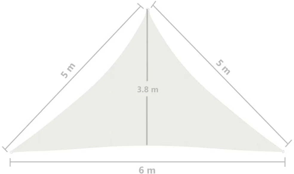 Uždanga nuo saulės, baltos spalvos, 5x5x6m, HDPE, 160g/m²