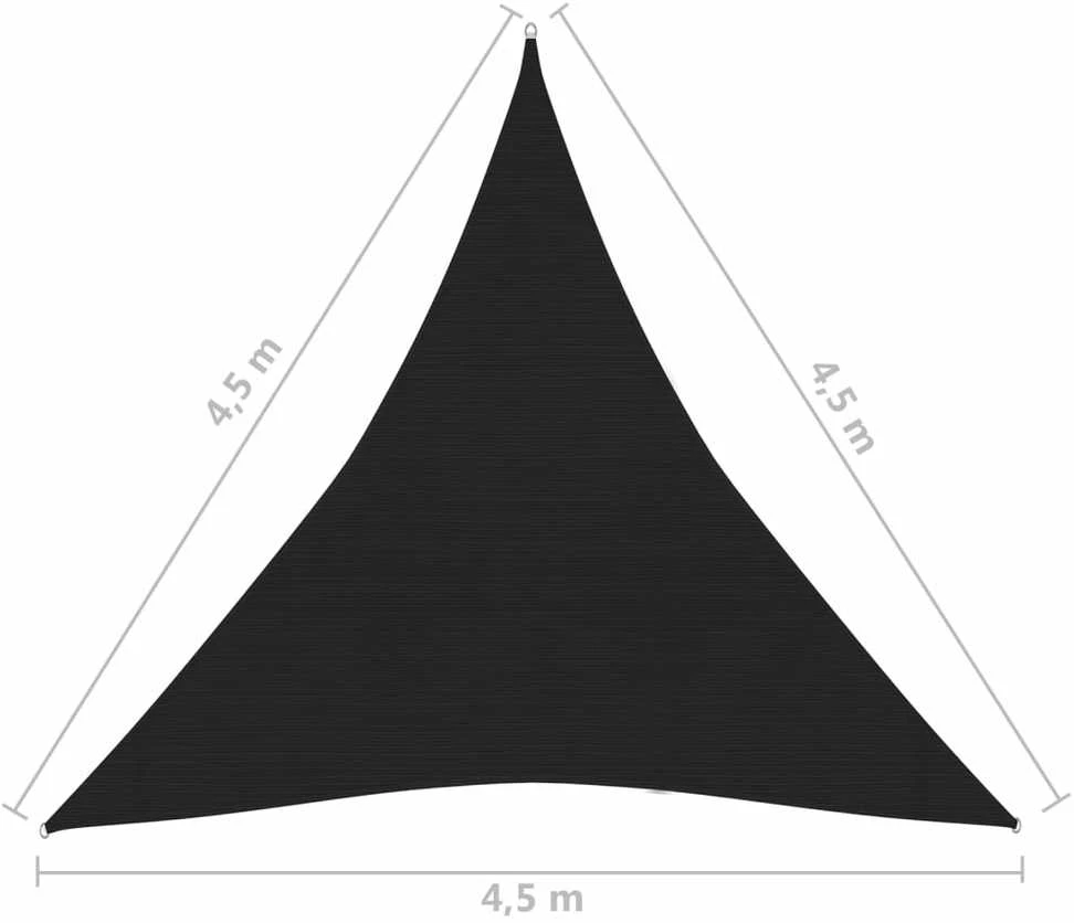 Uždanga nuo saulės, juodos spalvos, 4,5x4,5x4,5m, HDPE, 160g/m²