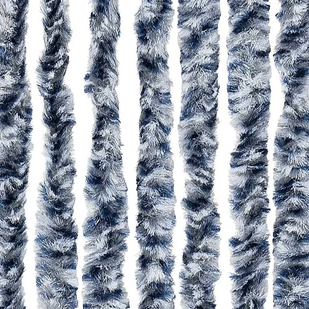 Užuolaida nuo musių, mėlyna ir balta, 100x230cm šenilis