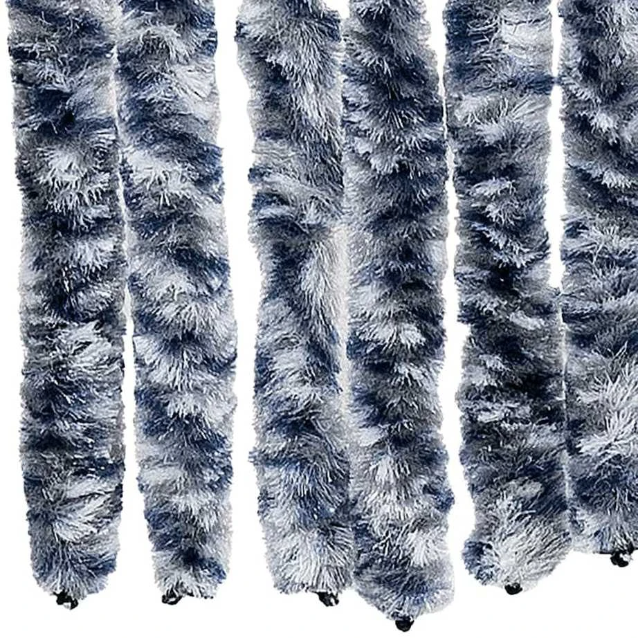 Užuolaida nuo musių, mėlyna ir balta, 100x230cm šenilis