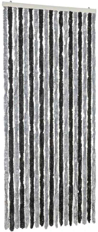 Užuolaida nuo musių, pilka ir juoda, 56x185cm, šenilis