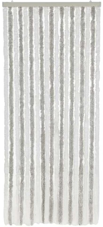 Užuolaida nuo musių, šviesiai pilka ir balta, 56x200cm, šenilis