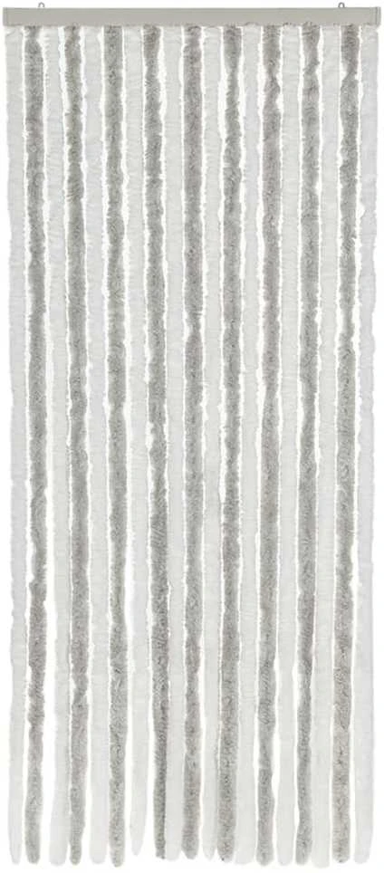 Užuolaida nuo musių, šviesiai pilka ir balta, 56x185cm, šenilis