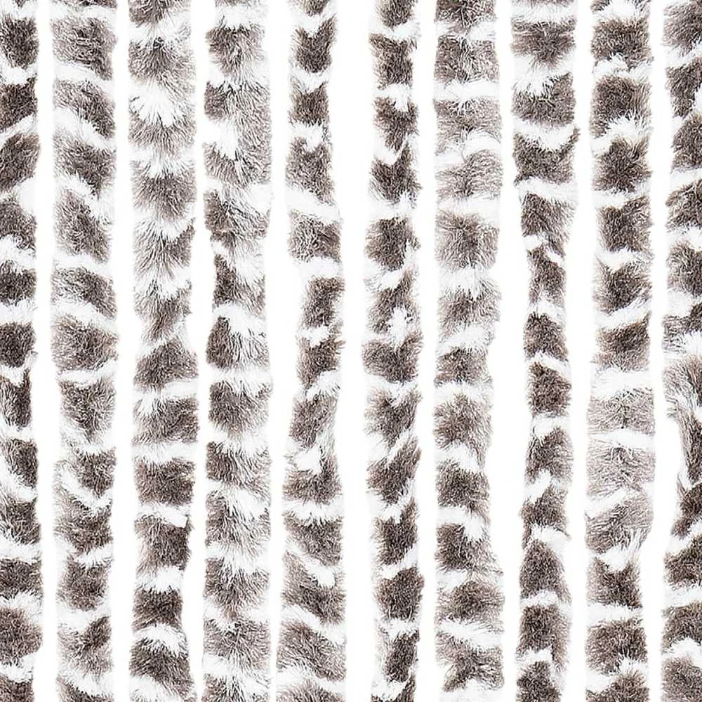 Užuolaida nuo musių, taupe ir balta, 100x200cm, šenilis