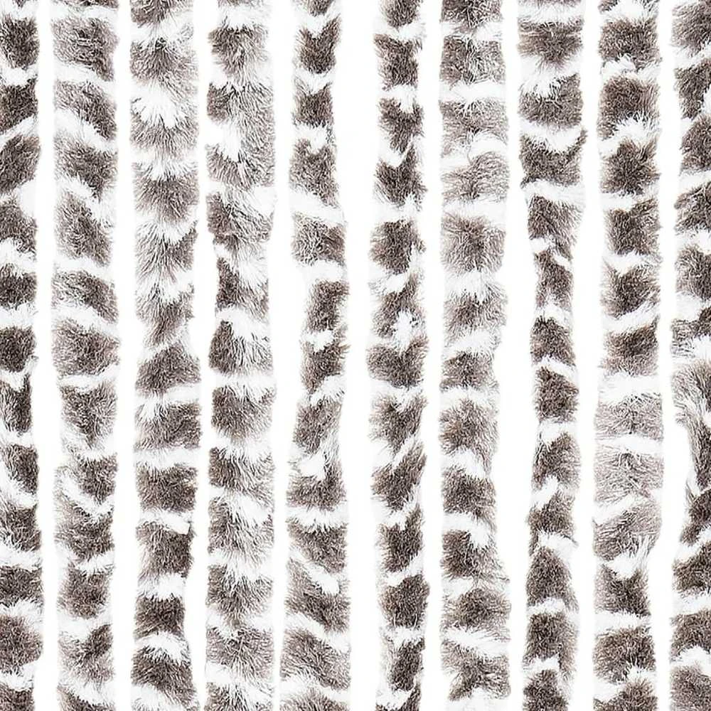 Užuolaida nuo musių, taupe ir balta, 100x230cm, šenilis