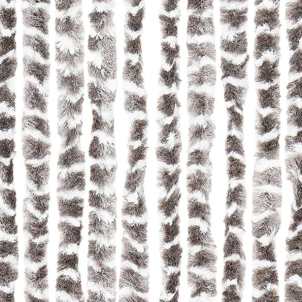 Užuolaida nuo musių, taupe ir balta, 90x200cm, šenilis