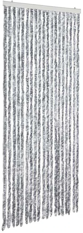 Užuolaida nuo vabzdžių, balta ir pilka, 56x200cm, šenilis