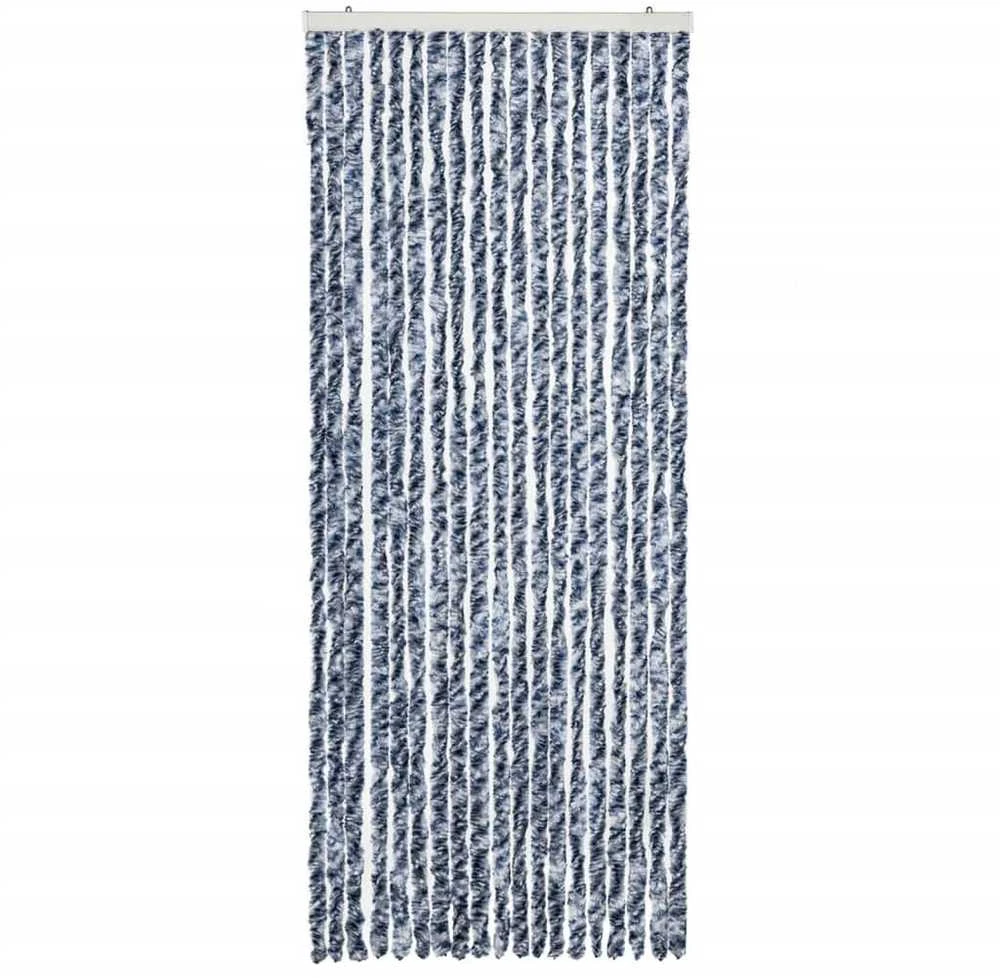 Užuolaida nuo vabzdžių, mėlyna ir balta, 56x200cm, šenilis