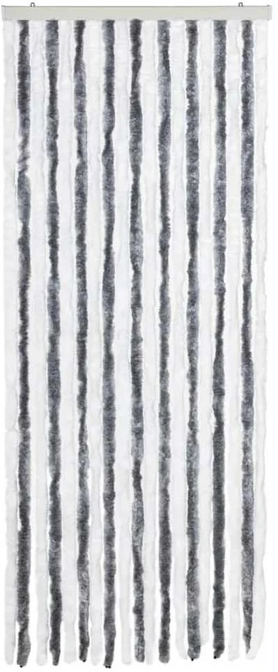 Užuolaida nuo vabzdžių, pilka ir balta, 56x185 cm, šenilis