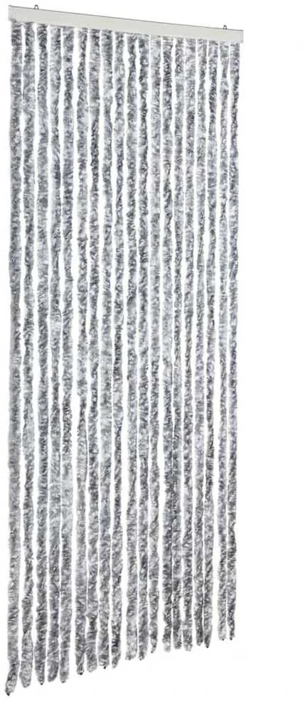 Užuolaida nuo vabzdžių, pilka ir balta, 56x185 cm, šenilis
