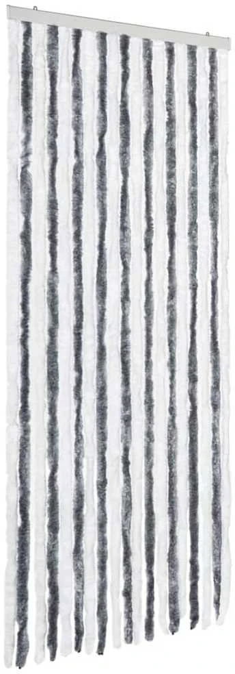 Užuolaida nuo vabzdžių, pilka ir balta, 56x200cm, šenilis