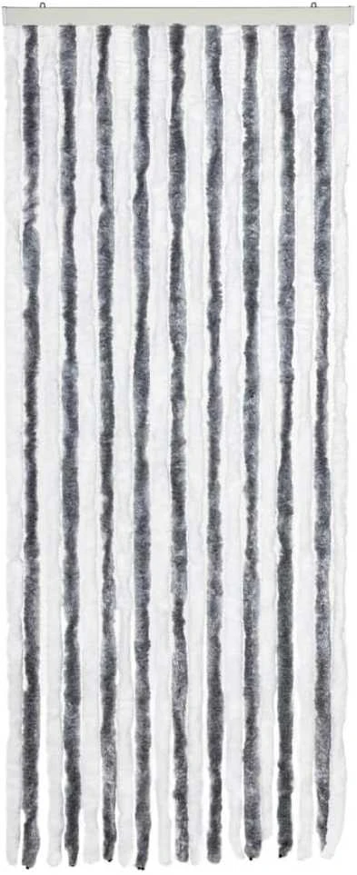 Užuolaida nuo vabzdžių, pilka ir balta, 56x200cm, šenilis