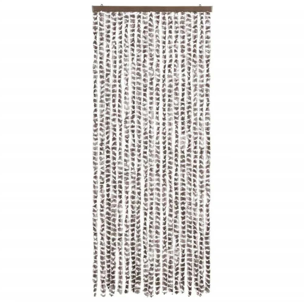 Užuolaida nuo vabzdžių, taupe ir balta, 56x185cm, šenilis