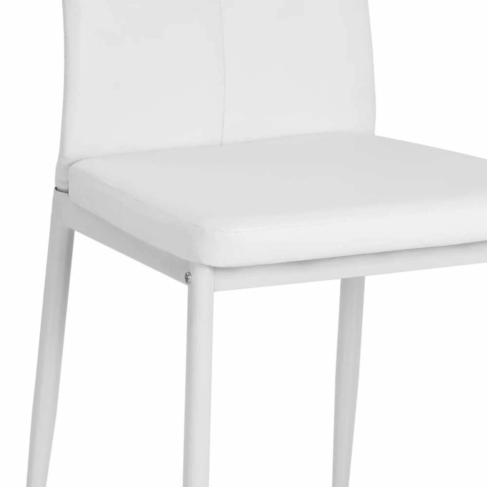 Valgomojo kėdės, 6vnt., baltos, dirbtinė oda