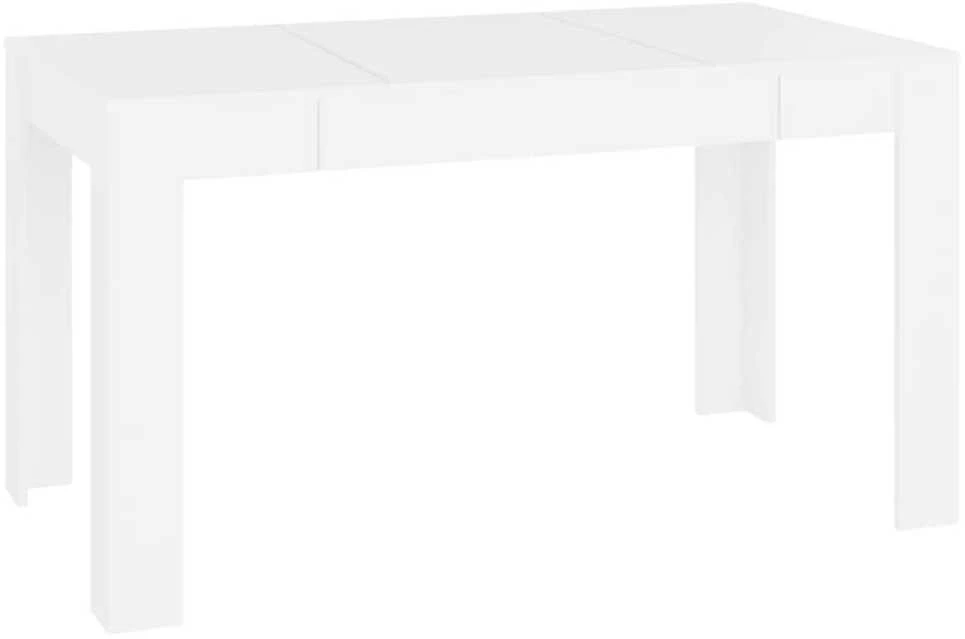 Valgomojo stalas, baltas, 140x74,5x76cm, perdirbta mediena