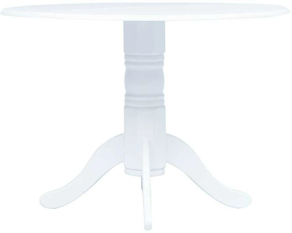 Valgomojo stalas, baltos sp., 106cm, kaučiukmedžio med. masyvas