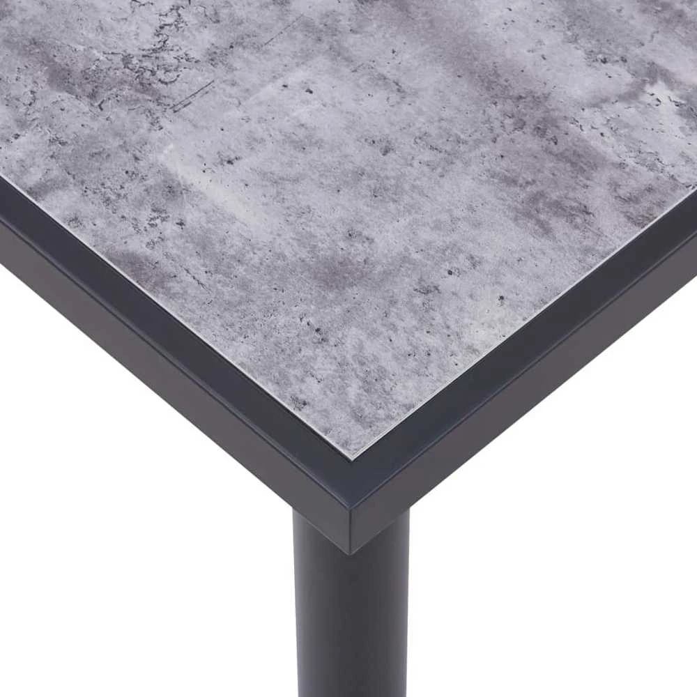 Valgomojo stalas, juodas ir betono pilkas, 180x90x75cm, MDF