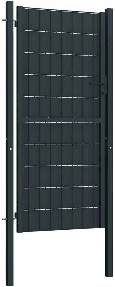 Vartai, antracito spalvos, PVC ir plienas, 100x204cm