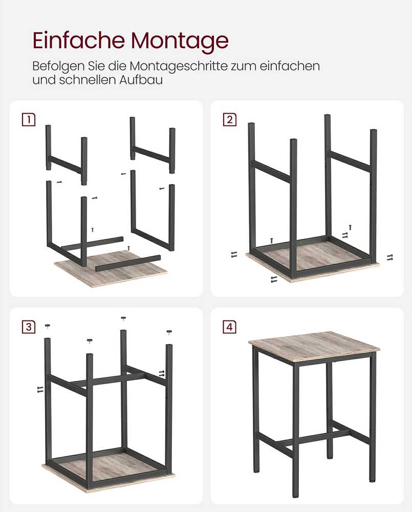 Vasagle Baro stalas 60 x 60 x 92 cm