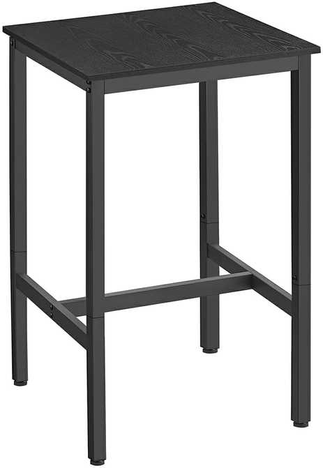 Vasagle Baro stalas su plieniniu rėmu 60 x 60 x 92 cm juodalksnio juodos-juodos spalvos