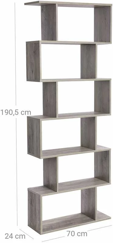 Songmics Vasagle Pilkai smėlio spalvos knygų spinta