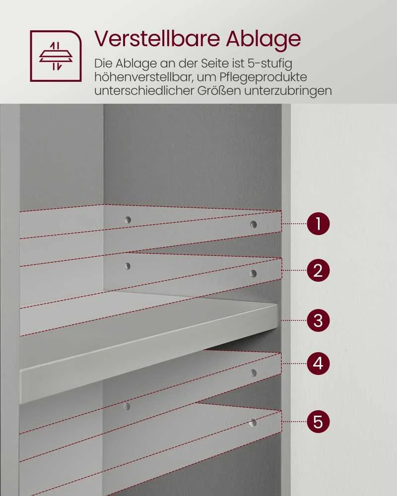 Vasagle Waschbeckenunterschrank 30 x 80 x 64 cm mit offenen Fächern