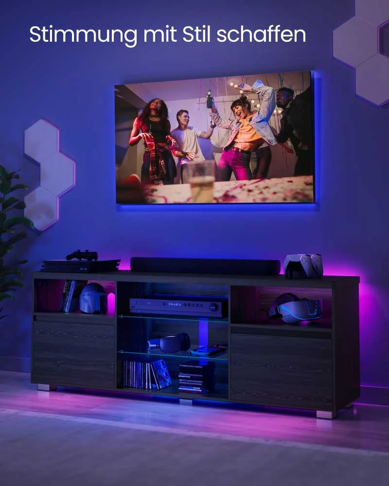 Vasagle TV spintelė su LED apšvietimu iki 70 colių