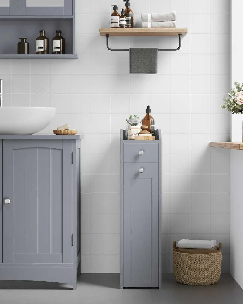 Vasagle Badezimmerschrank mit Schubladen für Toilettenpapier schmal