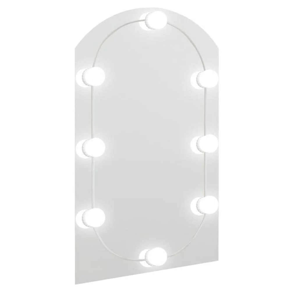 Veidrodis su LED lemputėmis, 60x40cm, stiklas, arkos formos