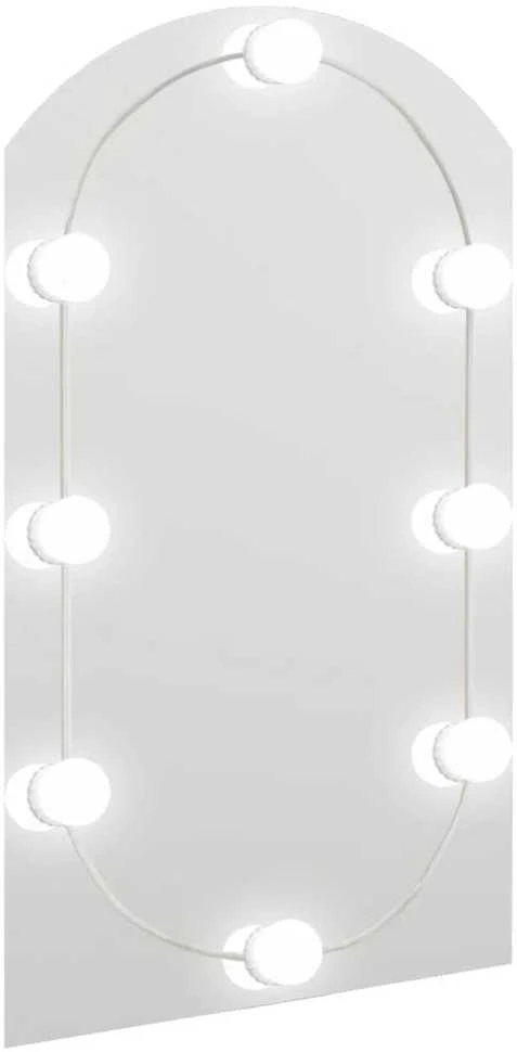 Veidrodis su LED lemputėmis, 70x40cm, stiklas, arkos formos