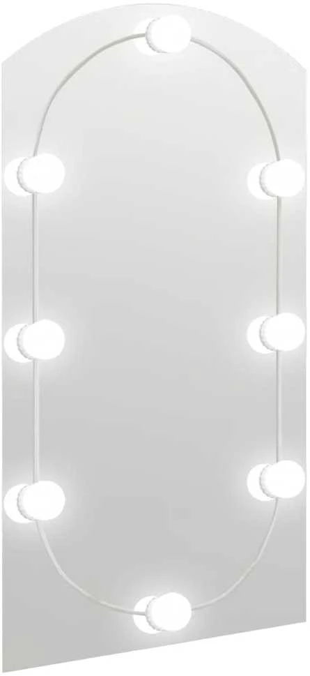 Veidrodis su LED lemputėmis, 90x45cm, stiklas, arkos formos