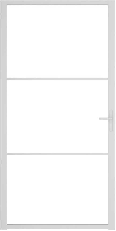 Vidaus durys, baltos, 102,5x201,5cm, ESG stiklas ir aliuminis