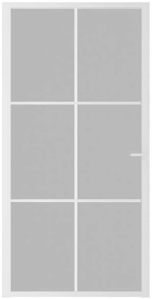 Vidaus durys, baltos, 102,5x201,5cm, matinis stiklas/aliuminis