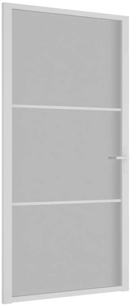 Vidaus durys, baltos, 102,5x201,5cm, matinis stiklas/aliuminis