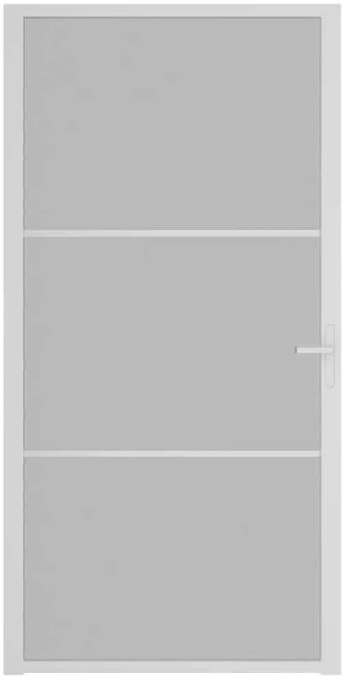 Vidaus durys, baltos, 102,5x201,5cm, matinis stiklas/aliuminis