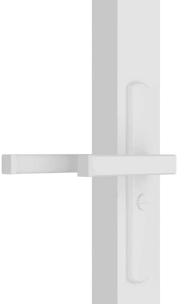Vidaus durys, baltos, 76x201,5cm, ESG stiklas ir aliuminis
