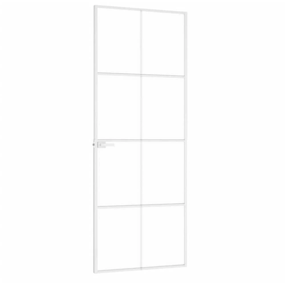 Vidaus durys, baltos, 76x201,5cm, grūdintas stiklas/aliuminis