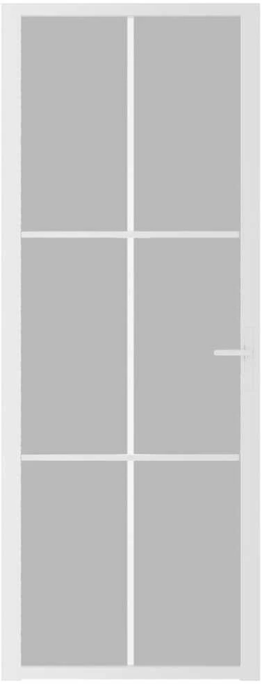 Vidaus durys, baltos, 76x201,5cm, matinis stiklas ir aliuminis