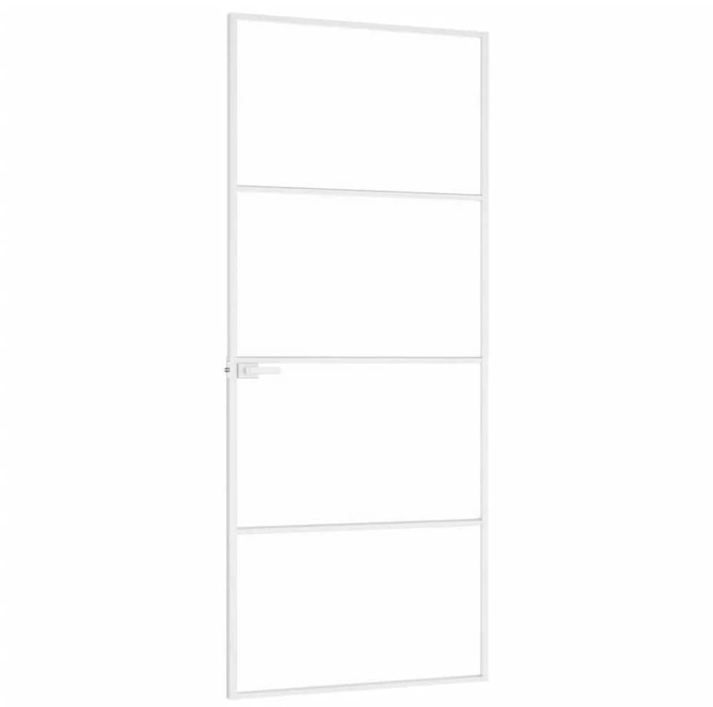 Vidaus durys, baltos, 83x201,5cm, grūdintas stiklas/aliuminis
