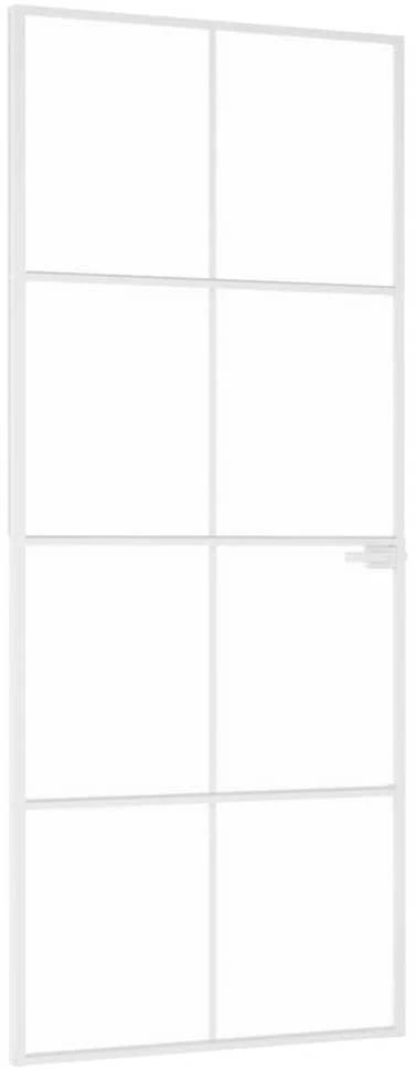 Vidaus durys, baltos, 83x201,5cm, grūdintas stiklas/aliuminis