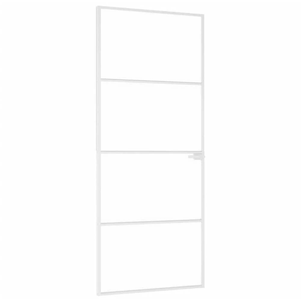 Vidaus durys, baltos, 83x201,5cm, grūdintas stiklas/aliuminis