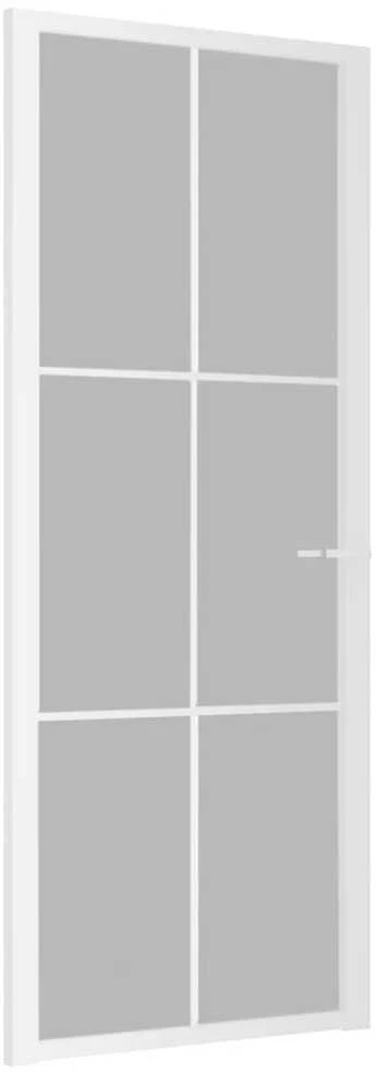 Vidaus durys, baltos, 83x201,5cm, matinis stiklas ir aliuminis