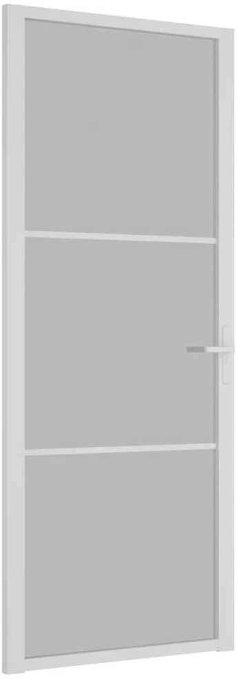 Vidaus durys, baltos, 83x201,5cm, matinis stiklas ir aliuminis